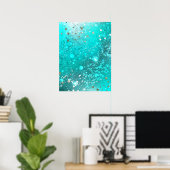 Folie Mint Turquoise Achtergrond Poster (Thuiskantoor)