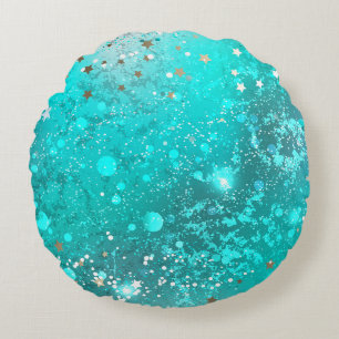 Folie Mint Turquoise Achtergrond Rond Kussen