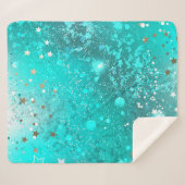 Folie Mint Turquoise Achtergrond Sherpa Deken (Voorkant (horizontaal))