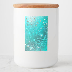 Folie Mint Turquoise Achtergrond Voedselcontainer Etiket