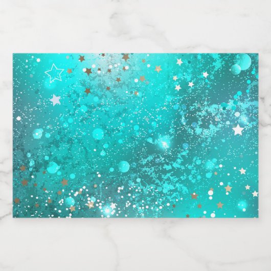 Folie Mint Turquoise Achtergrond Voedselcontainer Etiket (Enkel label)