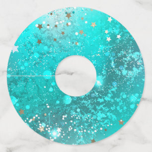 Folie Mint Turquoise Achtergrond Wijnglaslabel