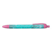Folie Mint Turquoise Achtergrond Zwarte Inkt Pen (Bovenkant)