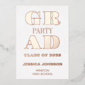 FOLIE MODERN AFSTUDEERDER PARTIJ UITNODIGING (Voorkant)