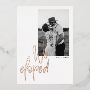 Folie Moderne kalligrafie Foto-elopement Kaart