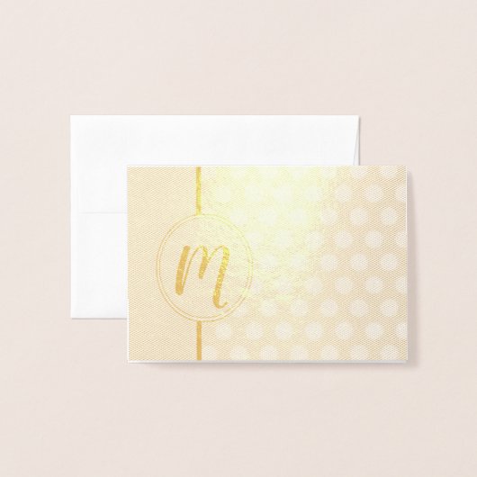 Folie Monogram Polka Dot Design Notes Kaarten (Voorkant met envelop)