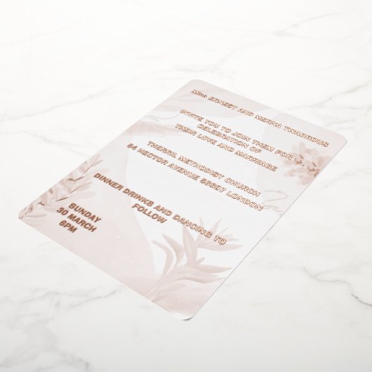 folie nodigt bruiloft uit folie uitnodiging (Gedraaid)