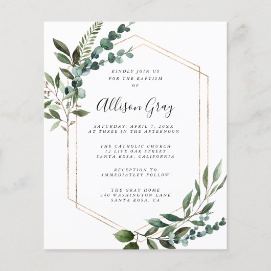 Folie omlijst bloemendoop | Budget flyer (Voorkant)