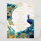 Folie Pauwveren Flora Trouw Uitnodiging (Voorkant)