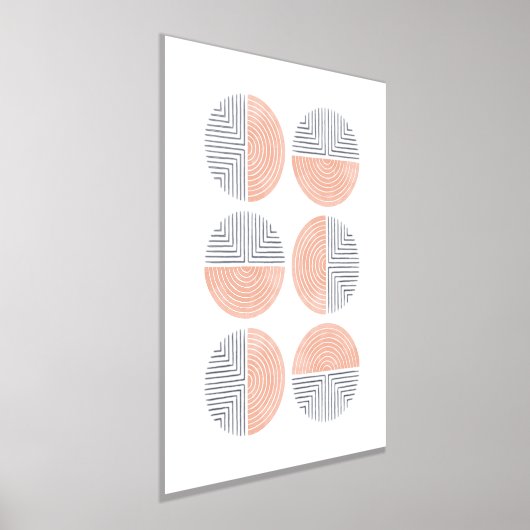 Folie Peach Circle Geometrische kunst Print Poster (Laagn)