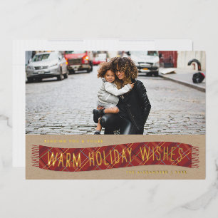 Folie Pset Winter Scarf Holiday Fotokaart - Rood Uitnodiging