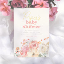 Folie Retro Bloemen Meisje Baby Shower