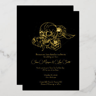 Folie Rozen tot dood huwelijk Folie Uitnodiging