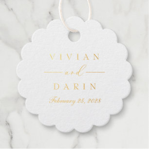 Folie Scalloped Wedding Favor Labels Gift Label
