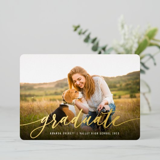 Folie script | Aankondiging foto-Afstuderen (Staand Voorkant)