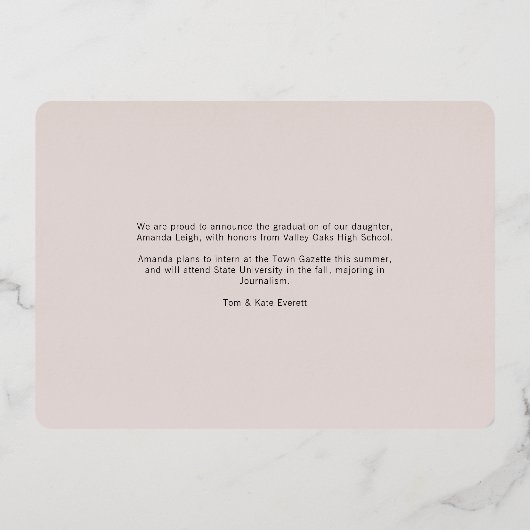 Folie script | Aankondiging foto-Afstuderen (Achterkant)