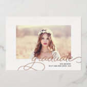 Folie Script Frame | Foto Afstudeer Uitnodiging (Voorkant)