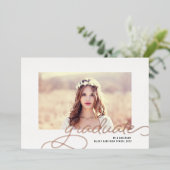 Folie Script Frame | Foto Afstudeer Uitnodiging (Staand Voorkant)