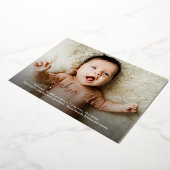 Folie Script Naam 2 Foto's Geboorte Aankondiging (Gedraaid)