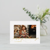 Folie Script Prettige feestdagen Elegant Photo Bri (Staand Voorkant)