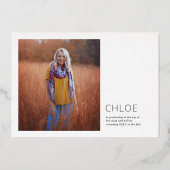 Folie Stijlvolle minimale aankondiging Afstuderen (Achterkant)