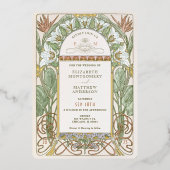 Folie Strelitzia bruiloft uitnodigingen Nouveau Mu (Voorkant)