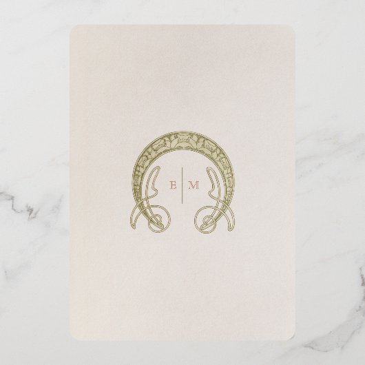 Folie Strelitzia bruiloft uitnodigingen Nouveau Mu (Achterkant)