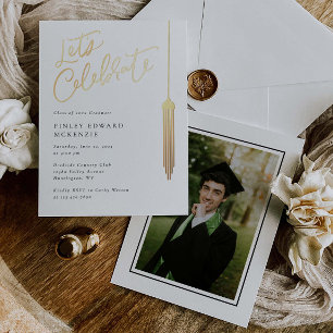 Folie Tassel Afstudeerder Partij Afstuderen Uitnod Feestdagenkaart