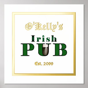 Folie Text Accent Irish Pub Print Poster