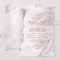 Folie Trendy Wedding White & Roos Gold Agate Marbl
