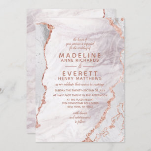Folie Trendy Wedding White & Roos Gold Agate Marbl Kaart