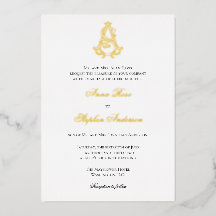 Folie uitnodiging AS Monogram of SA Monogram