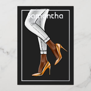 Folie van Black Woman Birthday Party Folie Uitnodiging