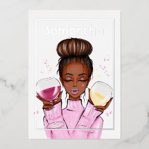 Folie van Champagne Birthday Party Folie Uitnodiging