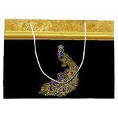 Folie van goud en paarse gouden pekel met zwart groot cadeauzakje (Achterkant)