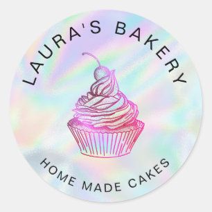 Folie van hologram Cakes & Sweets Cupcake Home Bak Ronde Sticker