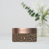 Folie van leopard zwarte bruinglans bronzen visitekaartje (Staand voorkant)