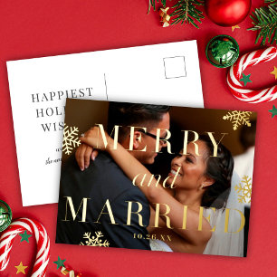 Folie van Merry & Married Pas getrouwd Holiday Folie Feestdagen Briefkaart