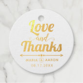 Folie van  van liefde en Bedankt Bedankjes Labels (Voorkant)