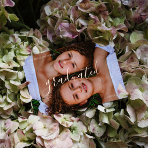 Folie voor dubbele Afstuderen fotoaankondiging Uitnodiging