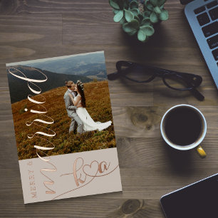 Folie voor huwelijk en huwelijk folie feestdagenkaart