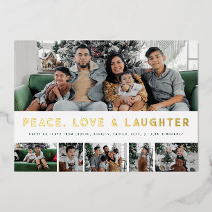 Folie Vrede, Liefde & Lachen MultiPhoto Vakantie Folie Feestdagenkaart