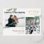 Folie Vrolijk kerstfeest | Greenery Branches 2 Fot Folie Feestdagenkaart (Voorkant)