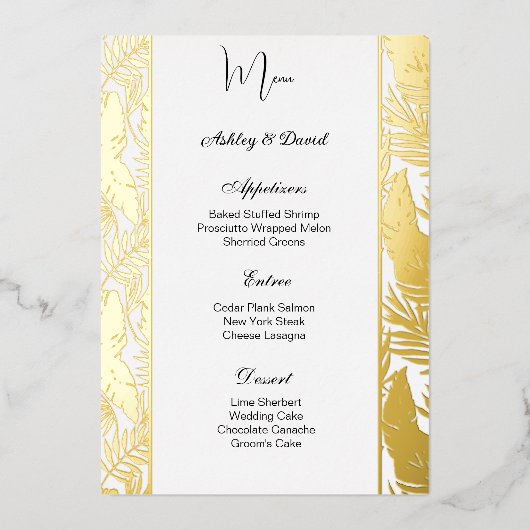 Folie Wedding Menu Kaart (Voorkant)