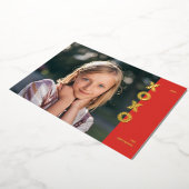 Folie XOXO Valentijnsdag Fotokaart - Crimson Folie Uitnodiging (Gedraaid)