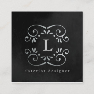 Folie zwarte zilverkleurige zijderupsen bloeit mon vierkante visitekaartje