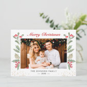 Foliereforage met kerstakerflessen feestdagenkaart (Staand voorkant)