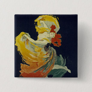 Folies Berger ~ La Loie Fuller Vierkante Button 5,1 Cm