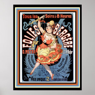 Folies Bergere Annonce Vintage Française Poster 16