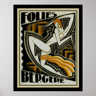 ," Folies Bergere" Art Déco Imprimer (1926) 16x20